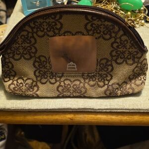 VINTAGE KATHY BROWN FLORAL COSMETIC BAG